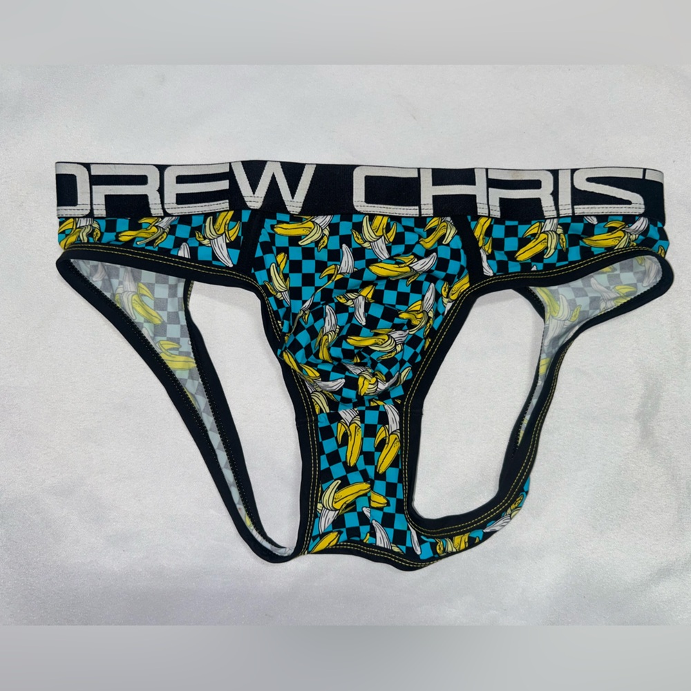 Andrew Christian Banana Print locker room jock - Black, Blue, and Yellow